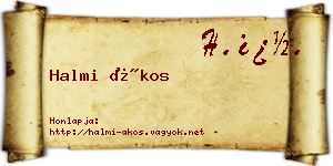 Halmi Ákos névjegykártya